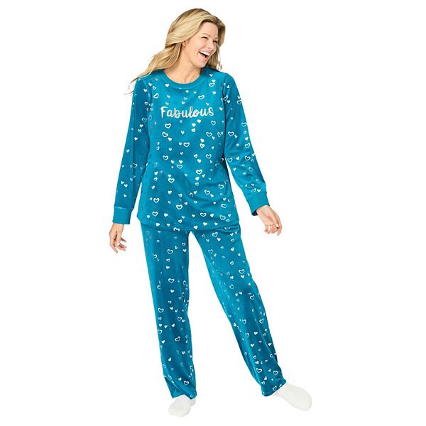 

Пижама из велюра plus size с пушистыми носками Dreams & Co.