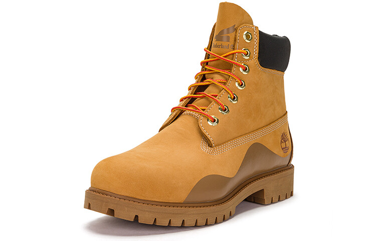 Мужские уличные ботинки Timberland высокие с логотипом, коричневый — фото 3