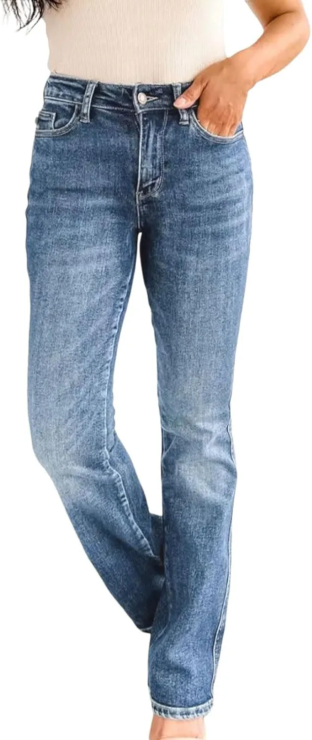 

Женские джинсы-клеш с высокой талией укороченные Stretchy Comfort Casual Bootcut