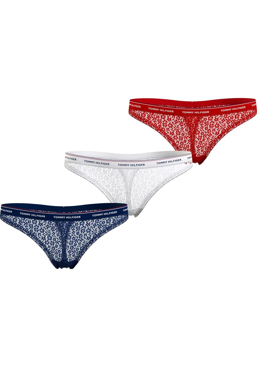 

Трусы Tommy Hilfiger Underwear "3 PACK THONG LACE (EXT SIZES)" (3 шт. в упаковке), с поясом с логотипом Tommy Hilfiger, белый