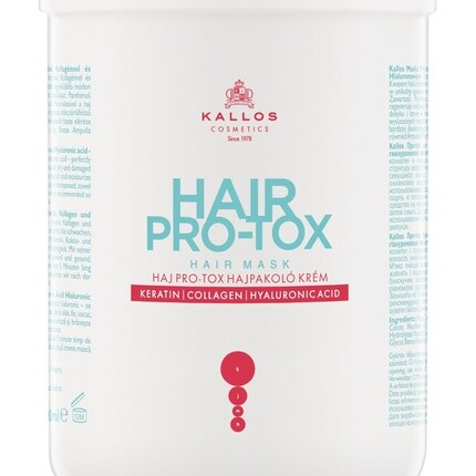 Крем-маска для волос Kjmn Hair Pro-Tox с кератином, коллагеном и гиалуроновой кислотой 1000 мл, Kallos — фото 2