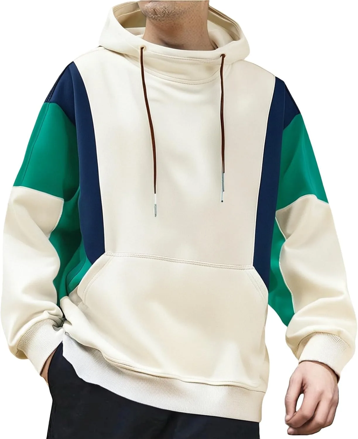 

Колор-блок худи для мужчин Casual Oversized Hip Hop