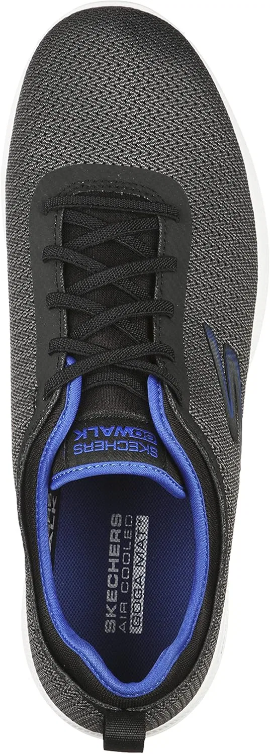Мужские кроссовки Skechers Go Walk Stability Progress, Black Textile Blue Trim — фото 3