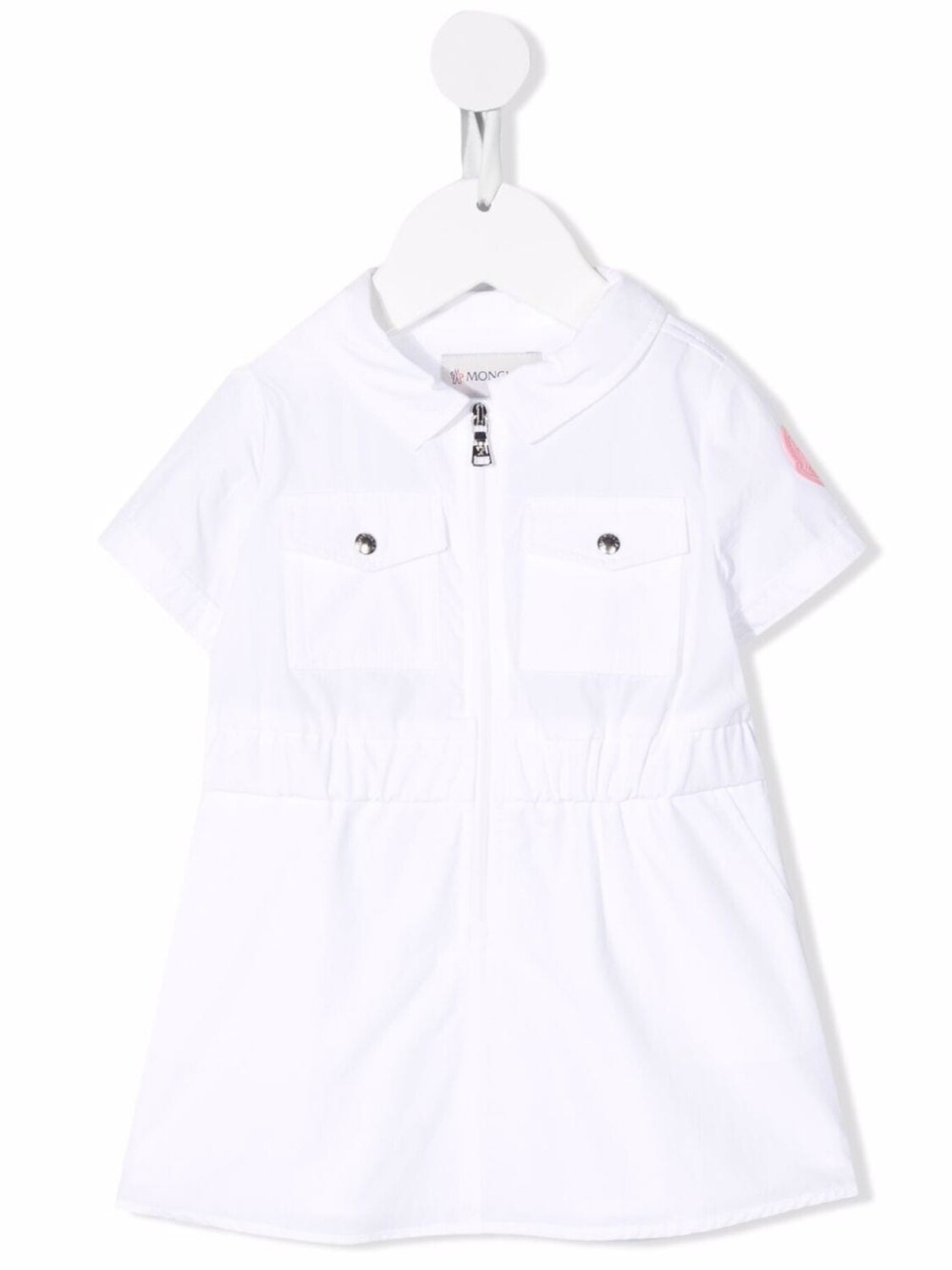 

Moncler Enfant платье-рубашка на молнии с нашивкой-логотипом, белый