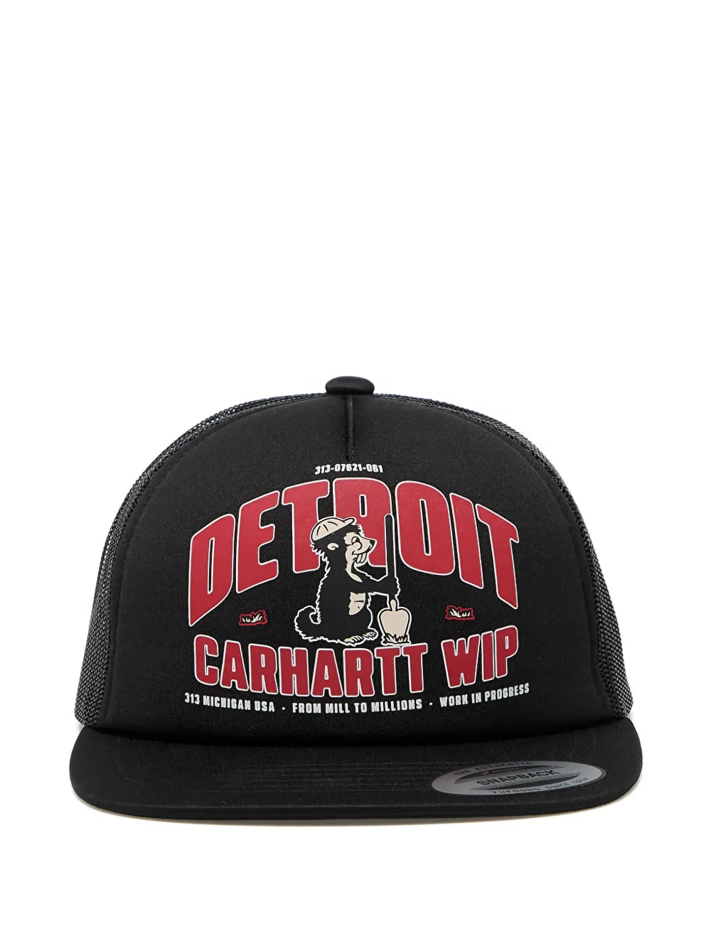 

Кепка дальнобойщика с графикой Детройта CARHARTT WIP, черный