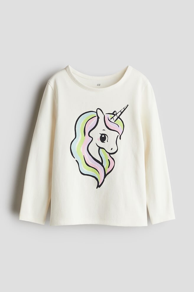 

Рубашка из джерси с принтом H&M, белый