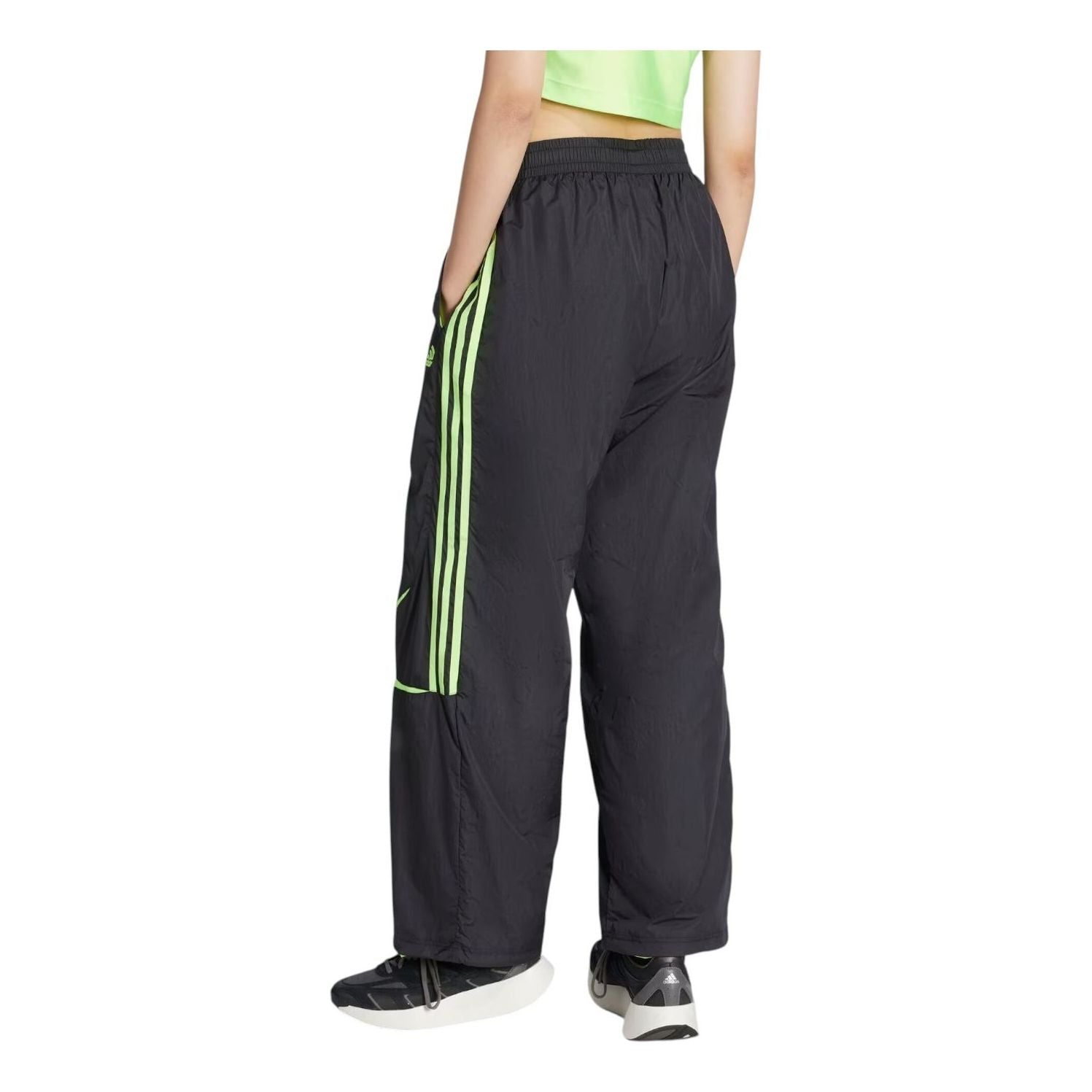 (WMNS) Спортивные брюки Adidas Teamgeist Oversized 'Black Signal Green' — фото 3