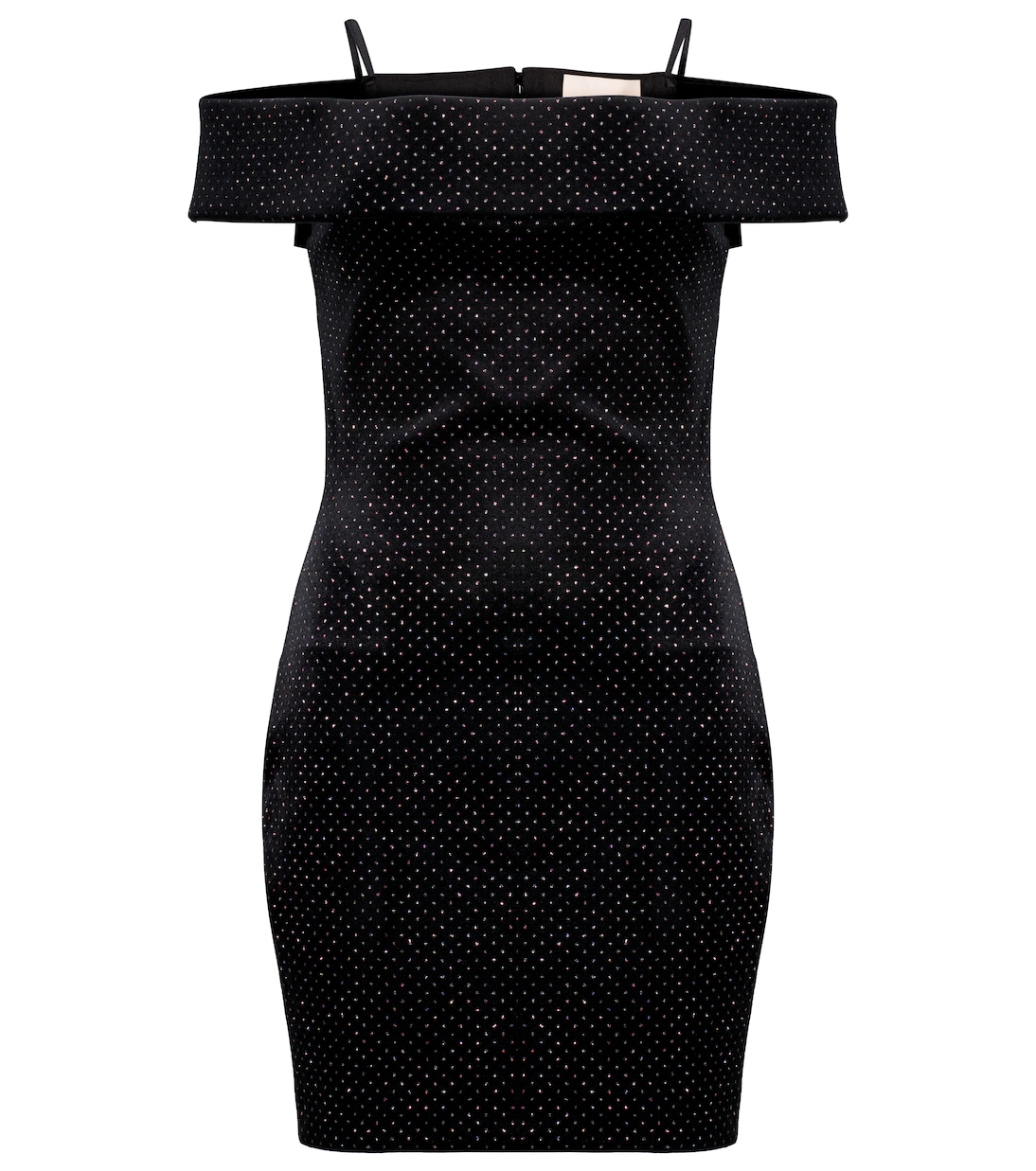 

Бархатное мини-платье с открытыми плечами Christopher Kane, черный