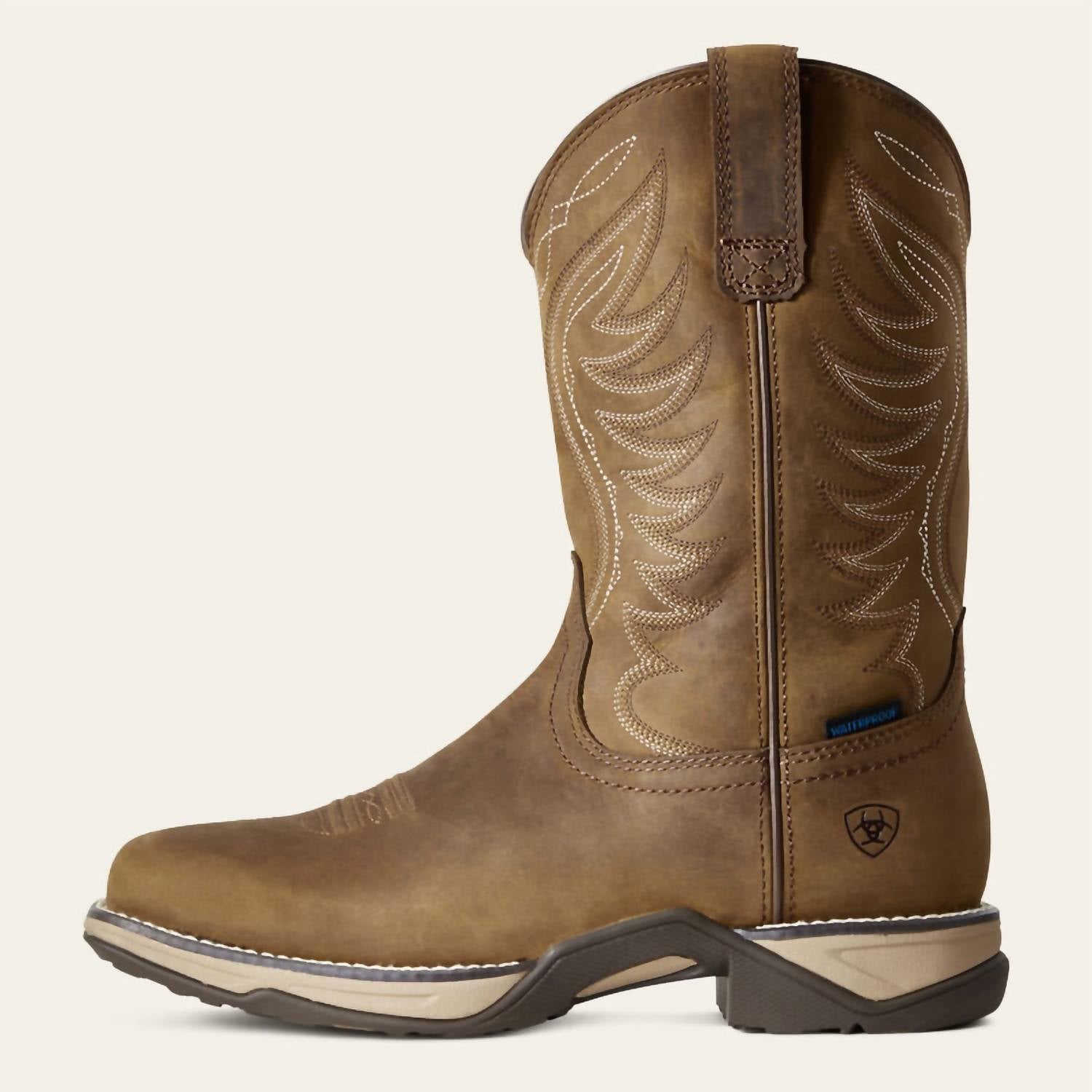 Женские ковбойские сапоги ARIAT Anthem водонепроницаемые кожаные, коричневый — фото 2