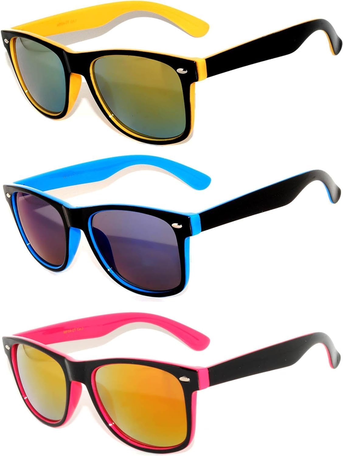 

Винтажные двухцветные солнцезащитные очки OWL с дымчатыми и зеркальными линзами — квадратные, в стиле ретро, ​​для женщин и мужчин, с защитой от УФ-излучения UV 400, 3 Pack Mirrored Lens / Yellow, Blue, Pink