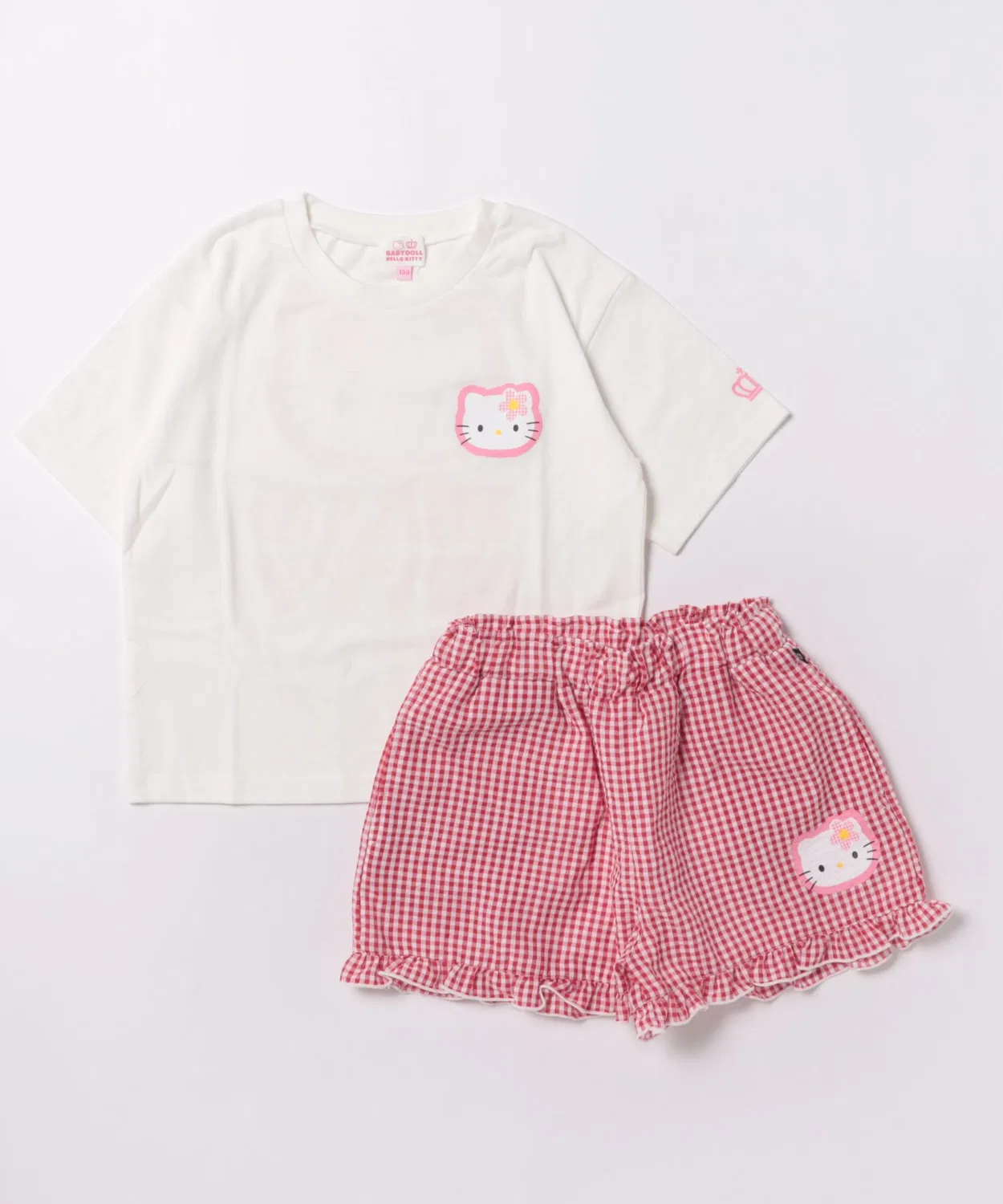 Детский костюм Sanrio в клетку гингем, топ и шорты, 90-130 см, другой цвет