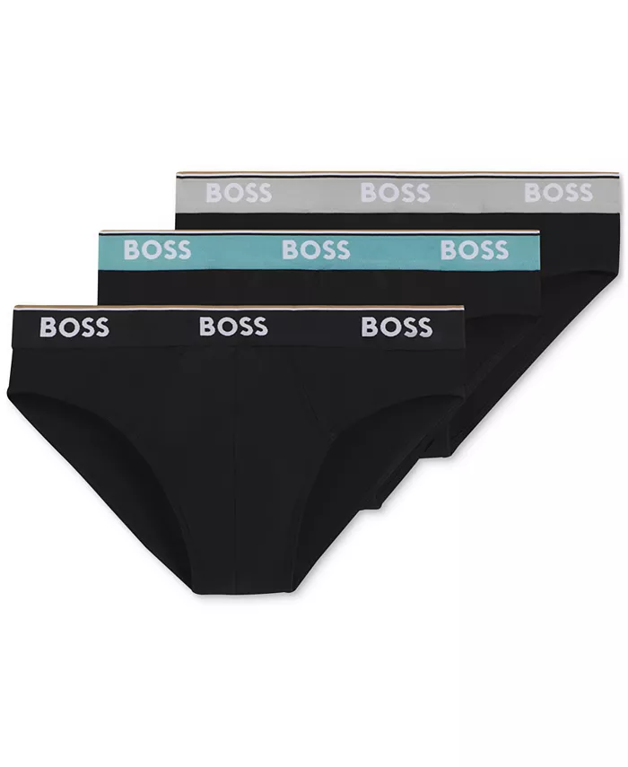 

Мужские трусы Power 3-Pk с логотипом на резинке Hugo Boss, черный