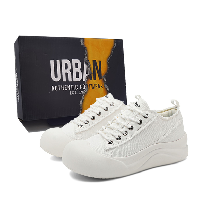 

URBAN AUTHENTIC Антискользящие износостойкие мужские кэжуал кеды низкие белые, цвет White