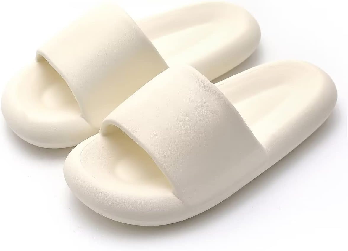 

Мужские и женские домашние тапочки с антивскользящей мягкой подошвой для ванной, пляжа и отеля Zonkacen, белый