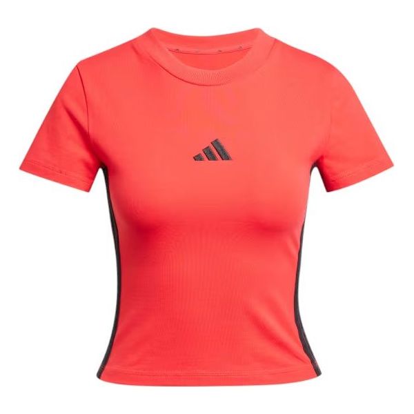 

Футболка adidas Essentials 3-Stripes Slim Baby T-Shirt 'Pure Ruby Black', красный