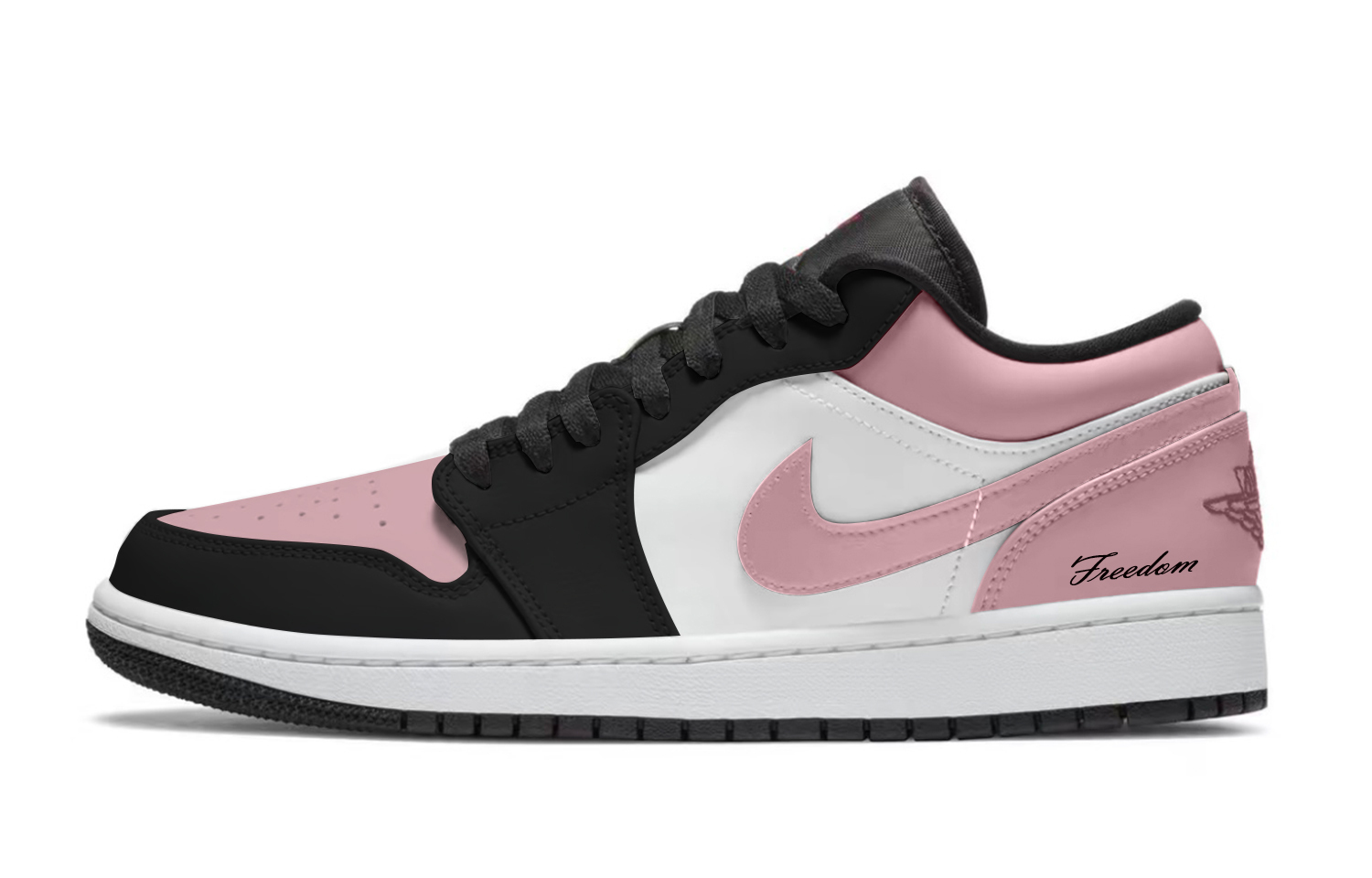 

Air 1 Raspberry Sweetheart нескользящие устойчивые к истиранию низкие детские баскетбольные кроссовки Jordan, черный/розовый