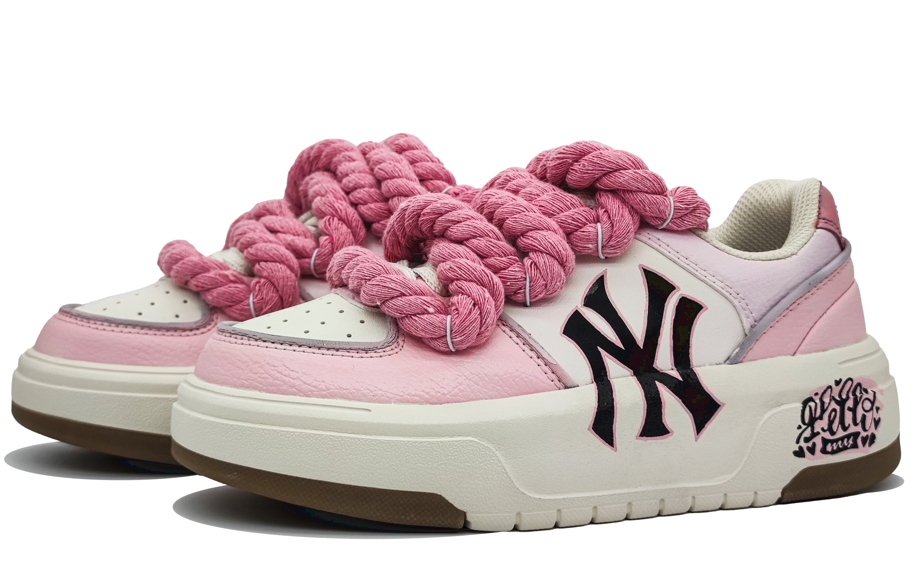 

Кроссовки MLB Chunky Liner Skateboarding Shoes Unisex Low-top Pink/Beige, цвет Love fans