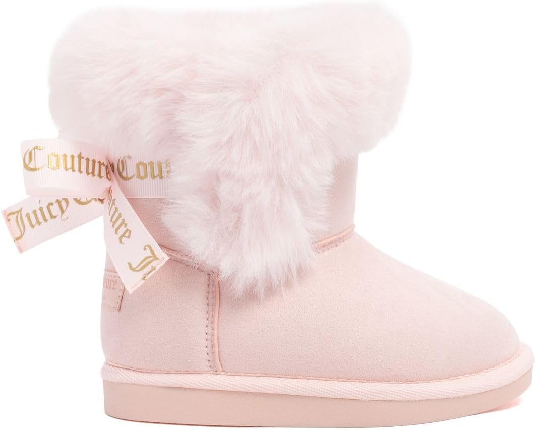 Зимние сапоги Juicy Couture для девочек, теплые с утеплителем, модные ботильоны средней высоты, наружные снежные сапожки для малышей, детей младшего и старшего возраста, Blush-Krazey — фото 2