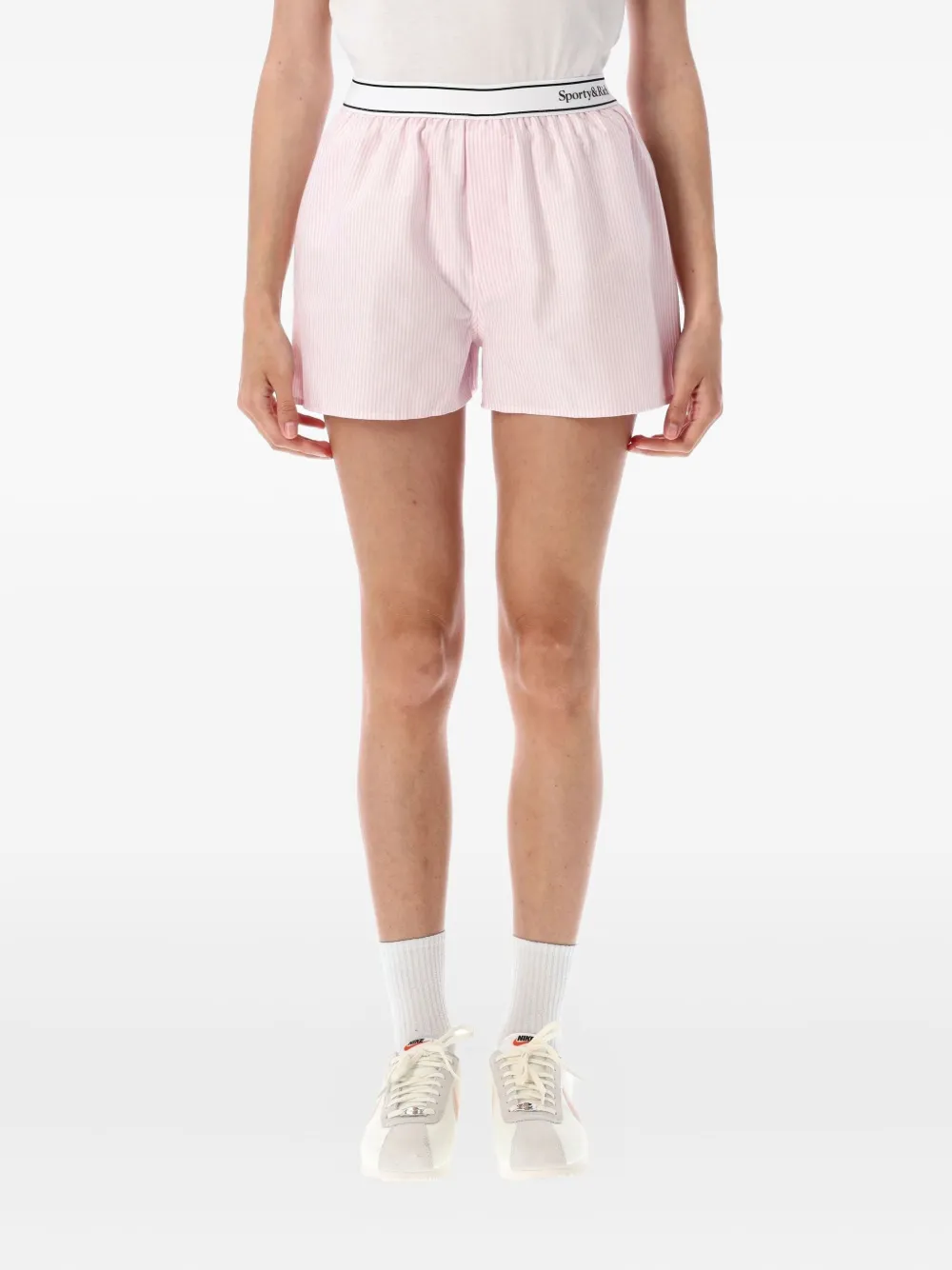 

Шорты Serif Logo Oxford Boxer в полоску Sporty & Rich, розовый