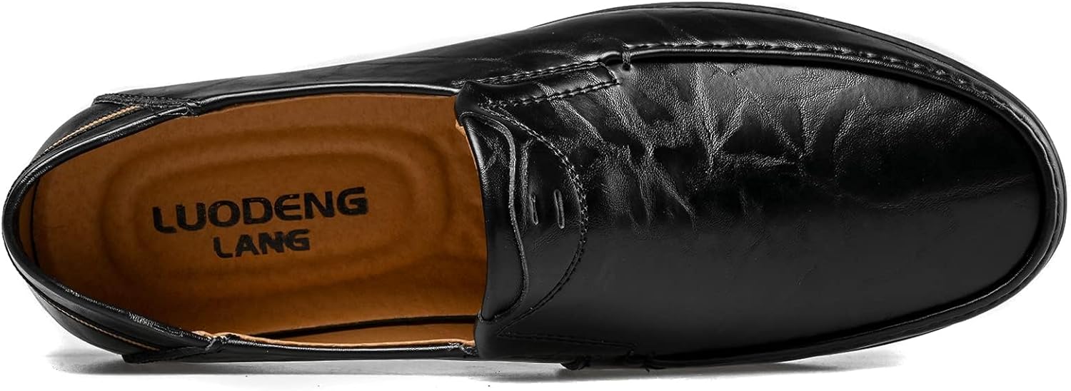 Мужские повседневные лоферы Loafer Premium из натуральной кожи, слипоны, мужские драйверские пенни-лоферы, легкие и дышащие Luodenglang, черный — фото 4
