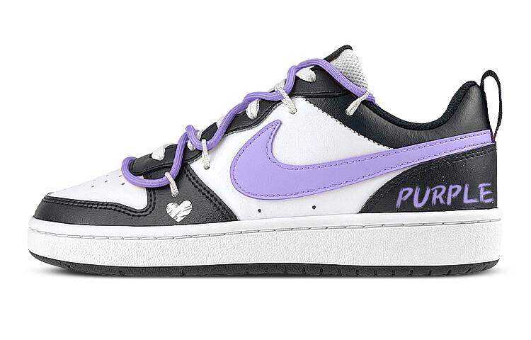 

Кроссовки Nike Court Borough Series Skateboard Shoes Women's Low-Top White Black/Purple