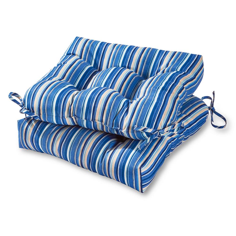 

Greendale Home Fashions 20-дюймовый набор подушек для уличного стула из 2 предметов, цвет Sapphire Stripe