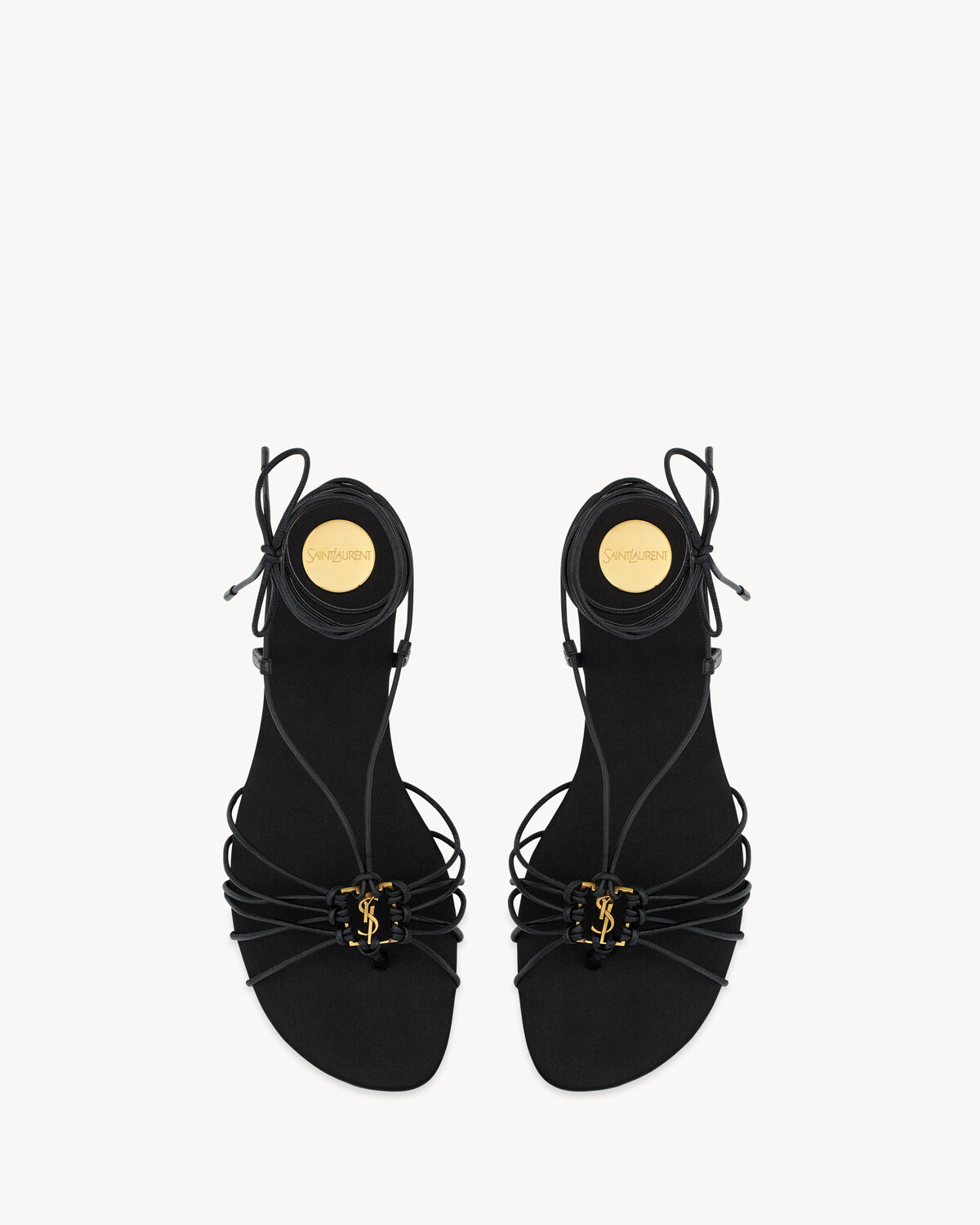 Босоножки BABYLONE из гладкой кожи Saint Laurent, черный