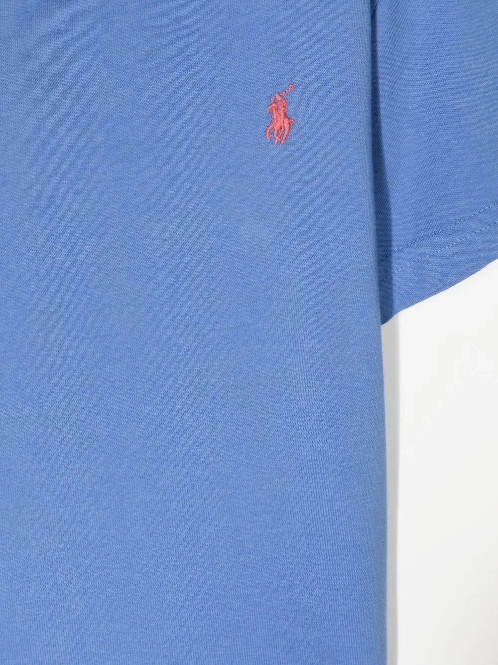 Хлопковая футболка с вышитым логотипом Polo Ralph Lauren Kids, синий — фото 3