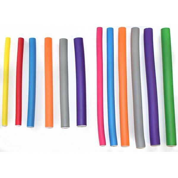 Короткие резиновые бигуди 180мм красные 12мм Hair Tools — фото 2