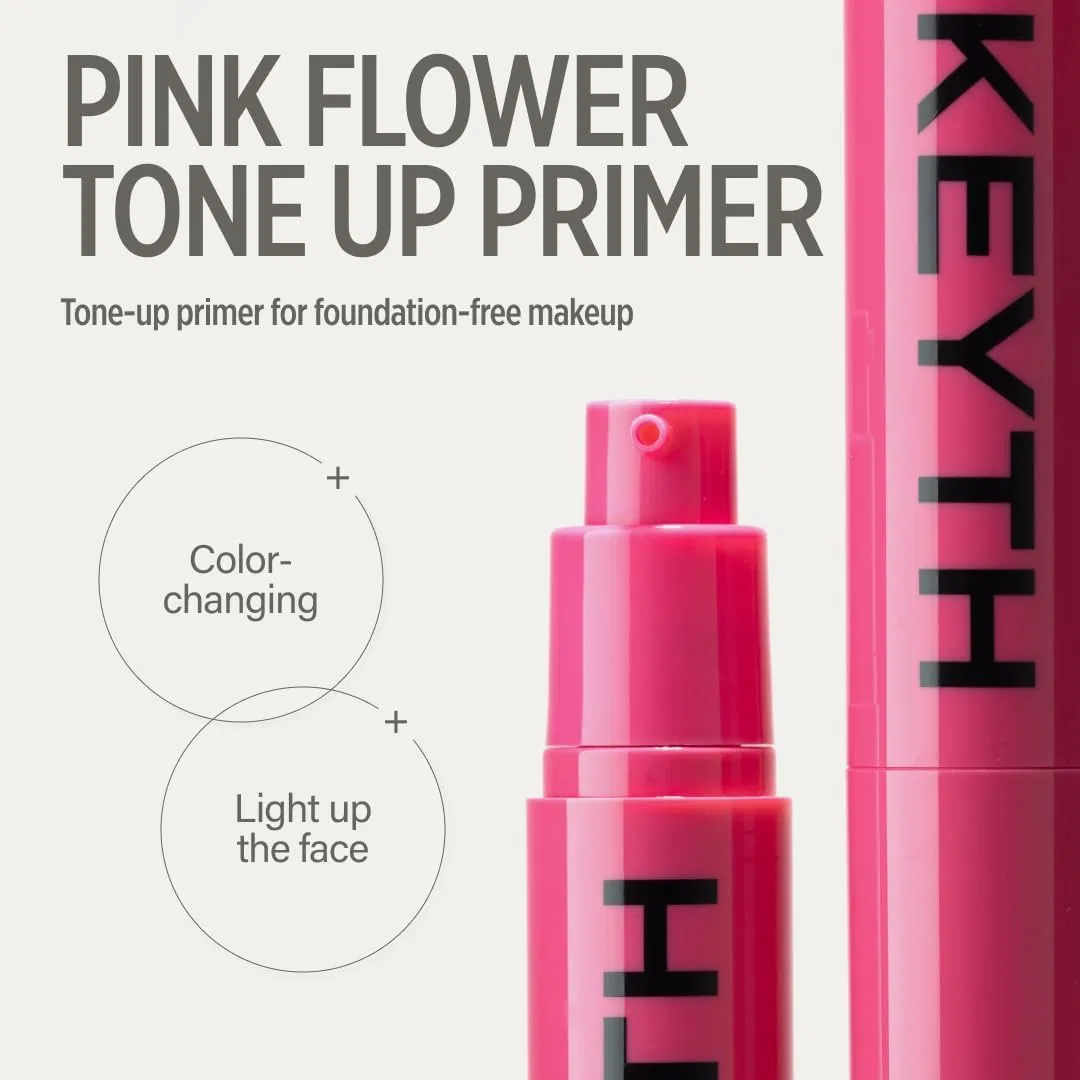 Тональная основа Pink Flower Tone Up Primer с капсулами, Keyth, 20 мл — фото 3