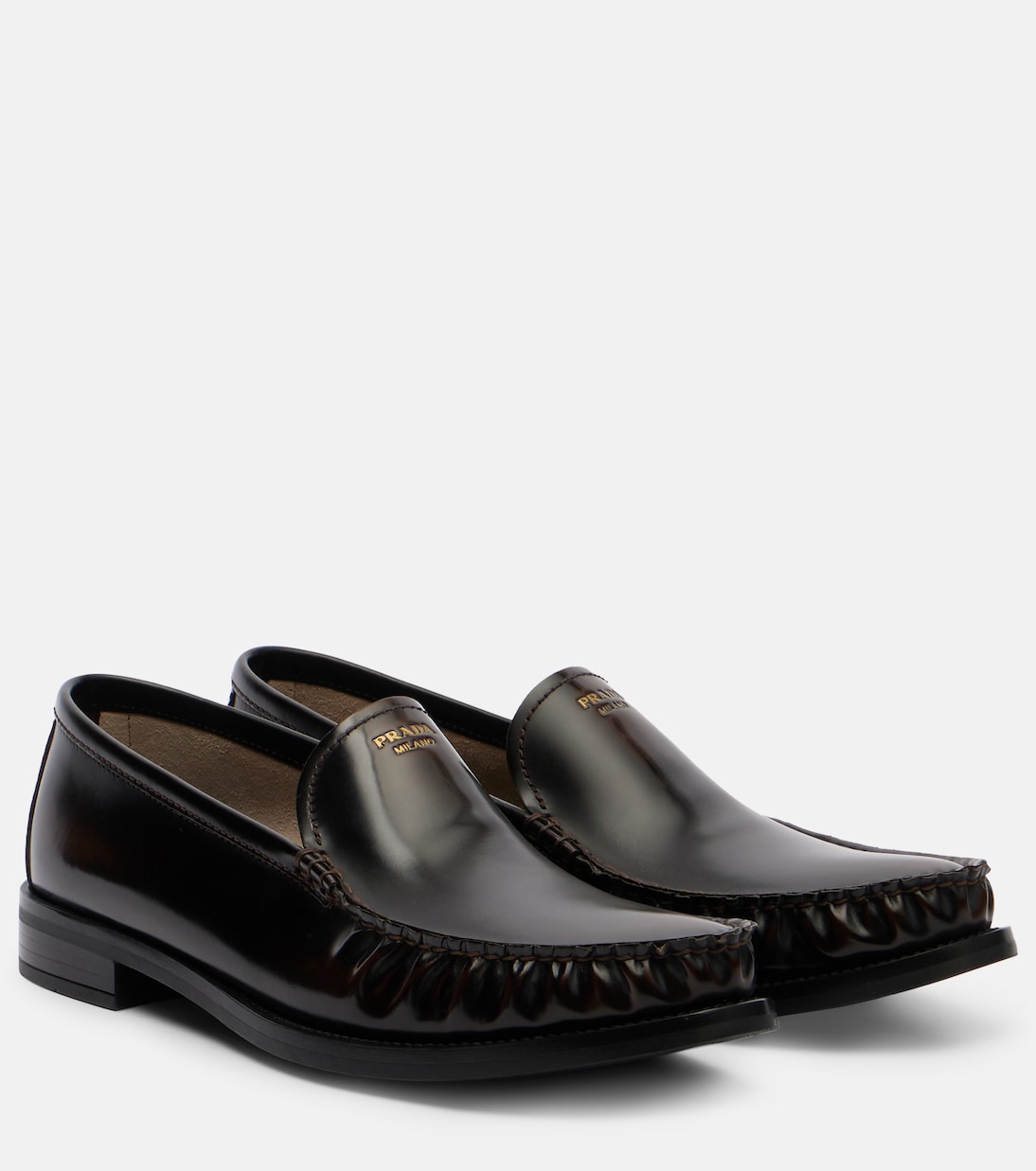 Кожаные лоферы Prada, Bruciato