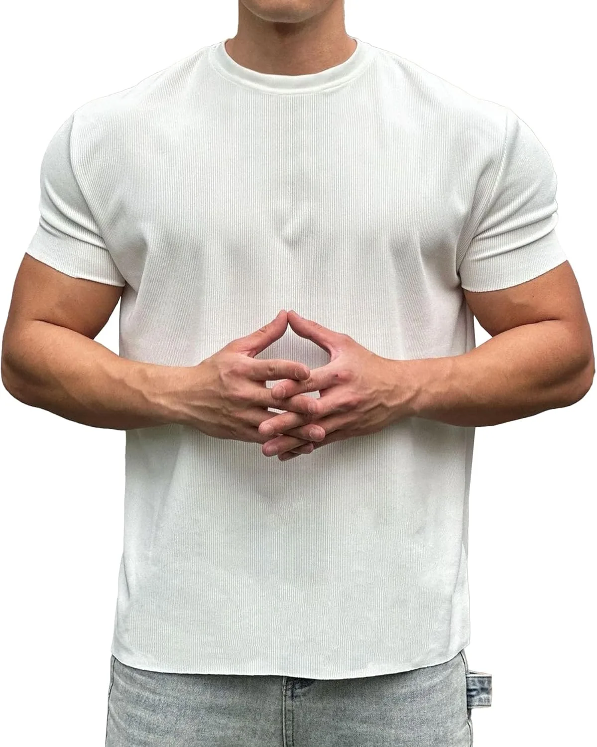 

Майская футболка Maiyifu-GJ мужская, рифленая, с коротким рукавом