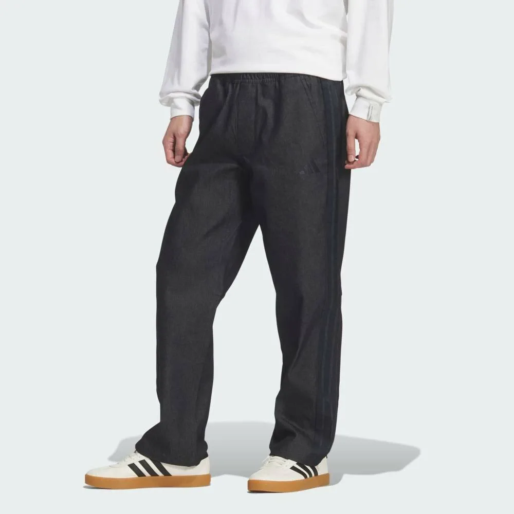 Джинсовые брюки Essentials Plus Regular Fit Stretch Denim полной длины с открытым низом Adidas, blue