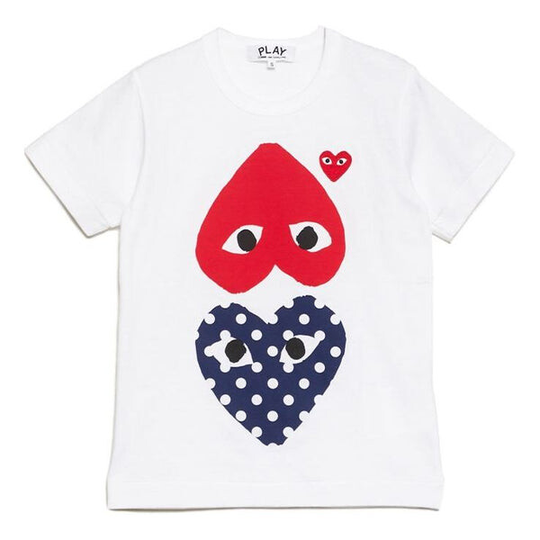 

Футболка polka dot upside down tee 'white red navy' Comme Des Garcons Play, белый