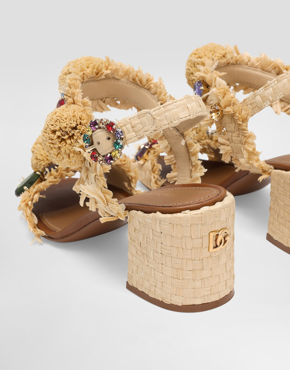 Вышитые сандалии с бахромой Dolce & Gabbana, мультиколор — фото 4