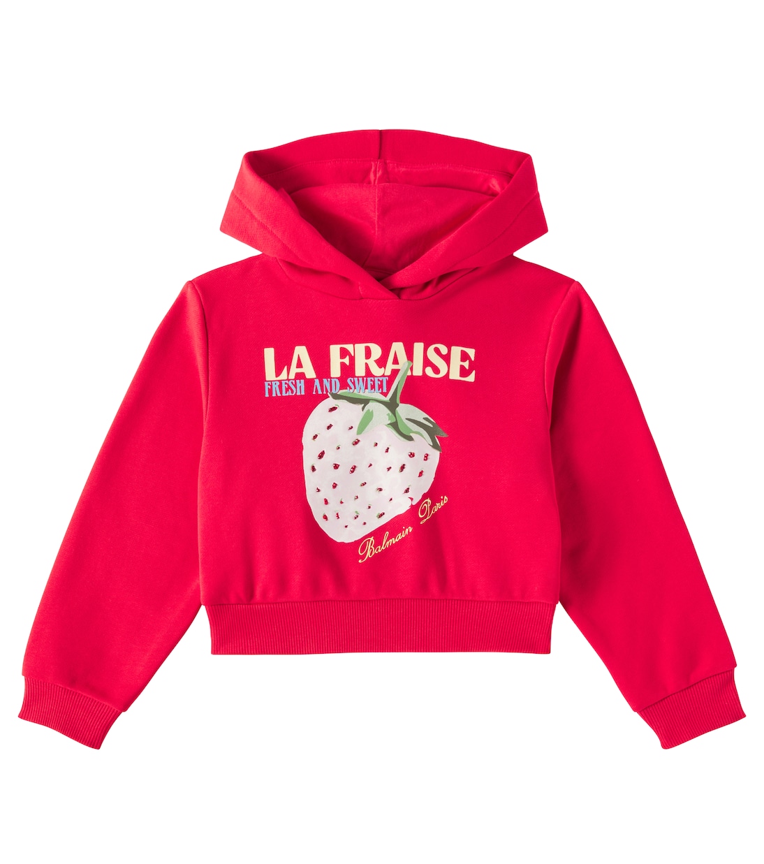 

Толстовка из хлопкового джерси Balmain Kids, красный