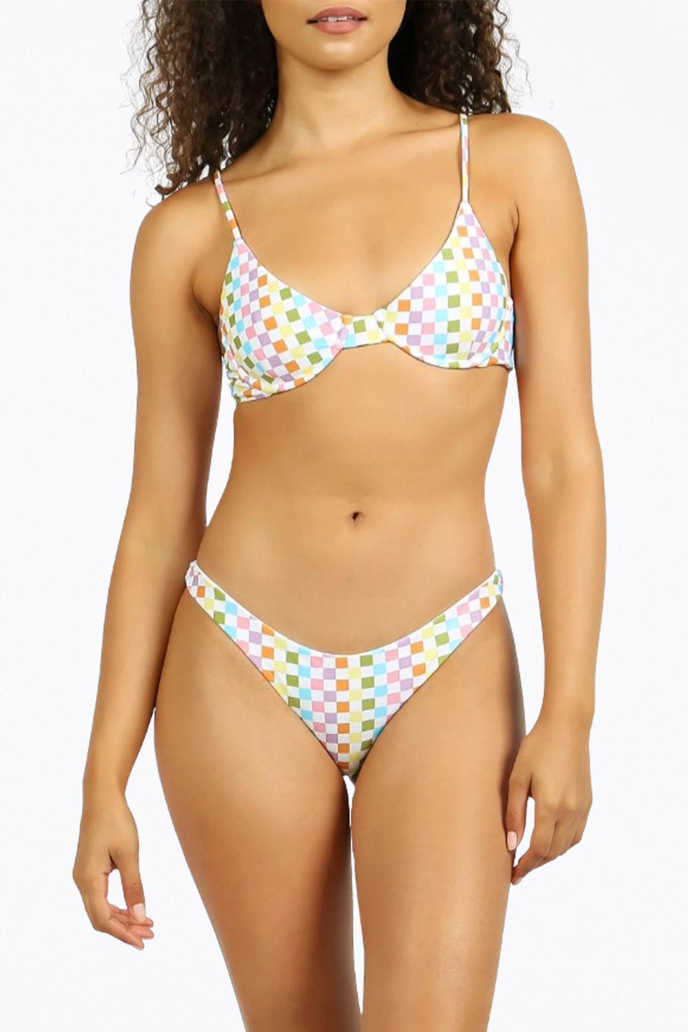 

Топ бикини Aix Underwire в радужную клетку Eco NIRVANIC, цвет eco rainbow check