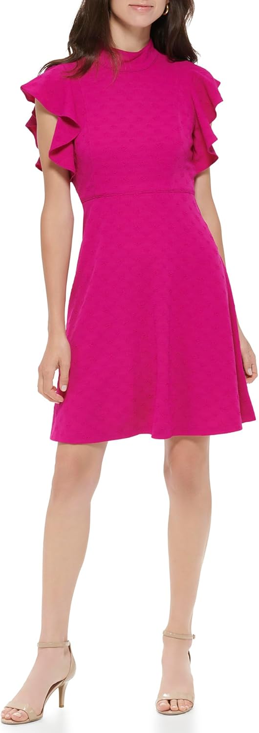 

Женское облегающее платье Tommy Hilfiger с расклешенным кроем, рукавами-крылышками и воротником-стойкой, Wineberry