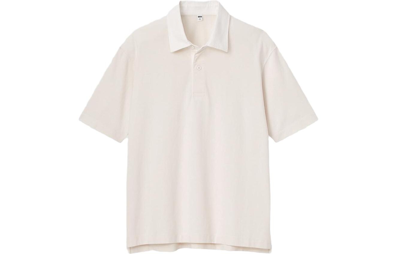 

Рубашка поло унисекс молочно-белая Uniqlo, слоновая кость