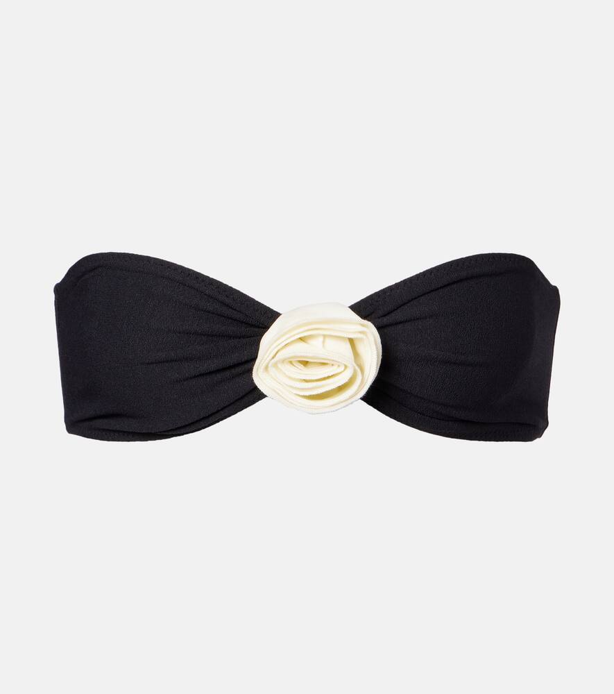 

Бикини топ-бандо с цветочной аппликацией в виде розетки Same, Black/Cream