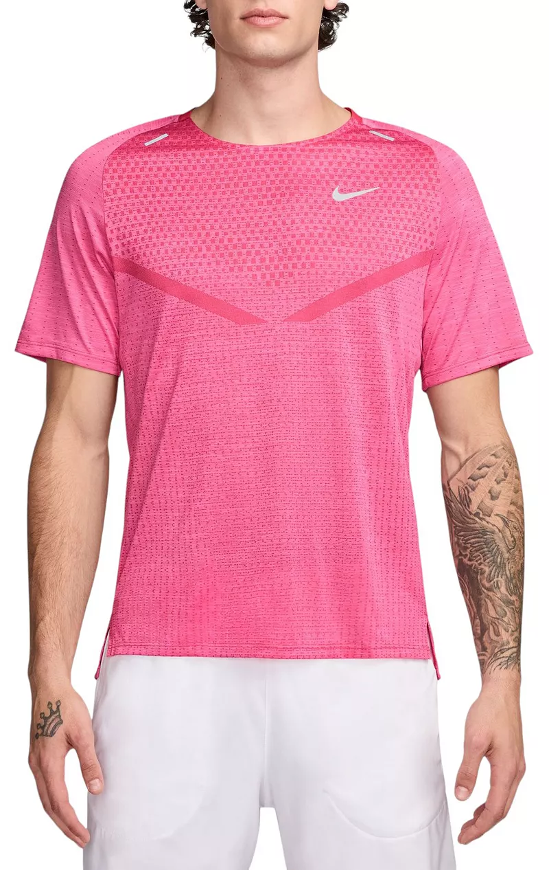 

Мужская футболка для бега Nike Dri-FIT ADV TechKnit с ультра короткими рукавами, цвет Aster Pink