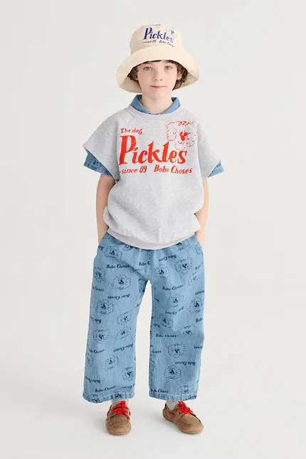 Джинсы прямого кроя с завышенной талией Pickles The Dog Bobo Choses, синий