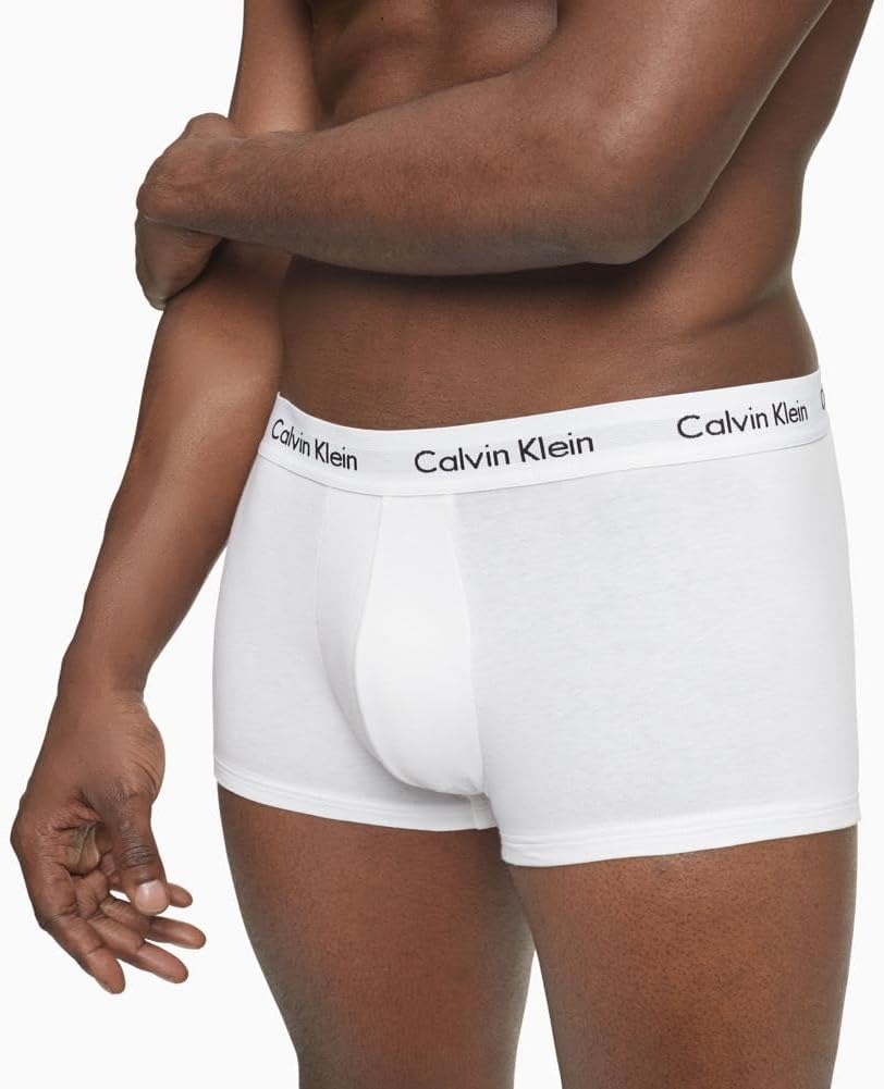 Комплект из 3 мужских трусов-боксеров Calvin Klein из хлопка и эластичной ткани с низкой посадкой, 3 White — фото 4