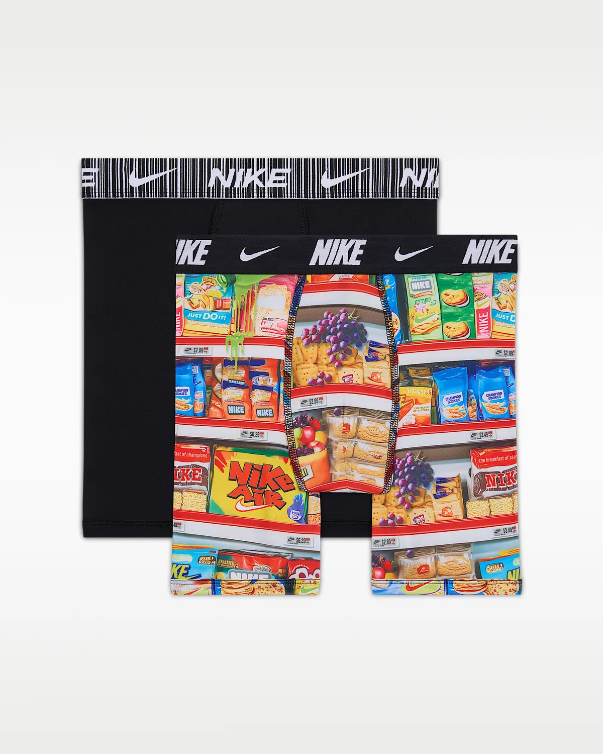 Детские боксеры Dri-FIT с принтом, 2 шт. Nike, Black