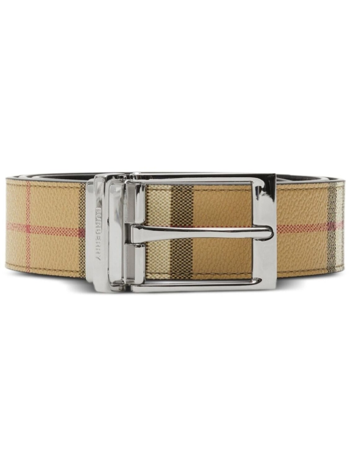

Двусторонний ремень в клетку Burberry, бежевый