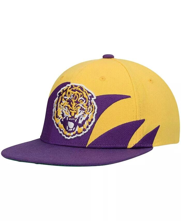 

Мужская фиолетово-золотая шляпа Lsu Tigers Sharktooth Snapback Mitchell & Ness, фиолетовый