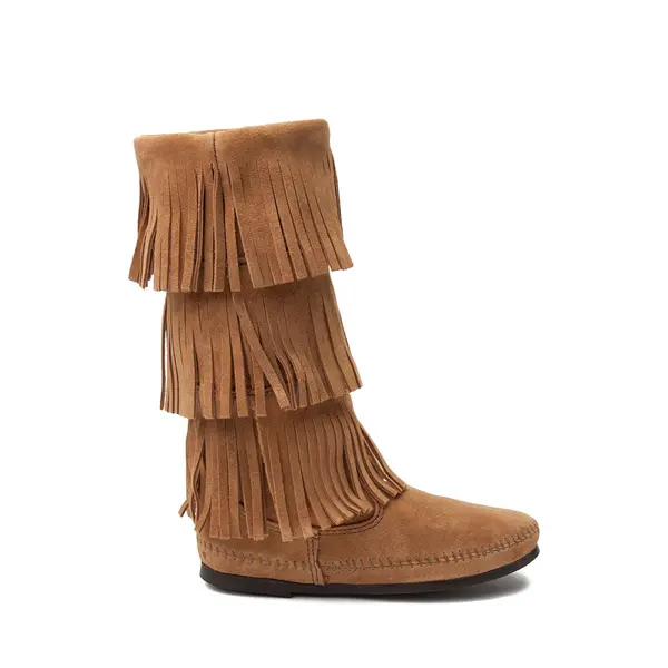 

Женские трехслойные ботинки с бахромой Minnetonka Jody, серо-коричневый