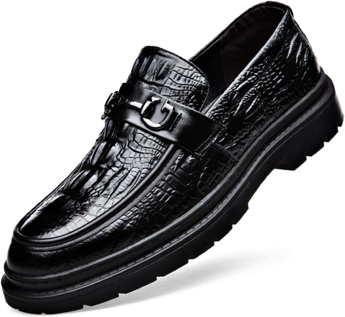 

Мужские ретро кожаные оксфорды на массивной платформе с принтом, шнуровкой, мягкие и удобные, с нескользящей подошвой, с круглым носком, для деловых встреч, свадеб, вечеринок, офиса и официальных мероприятий Netehadi, черный