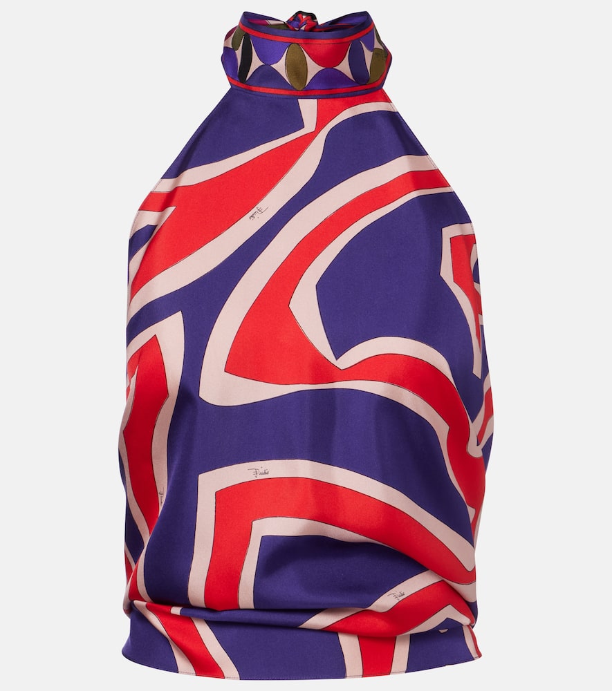 

Топ-бюстье из шелкового сатина Labirinto Pucci, Multicolor