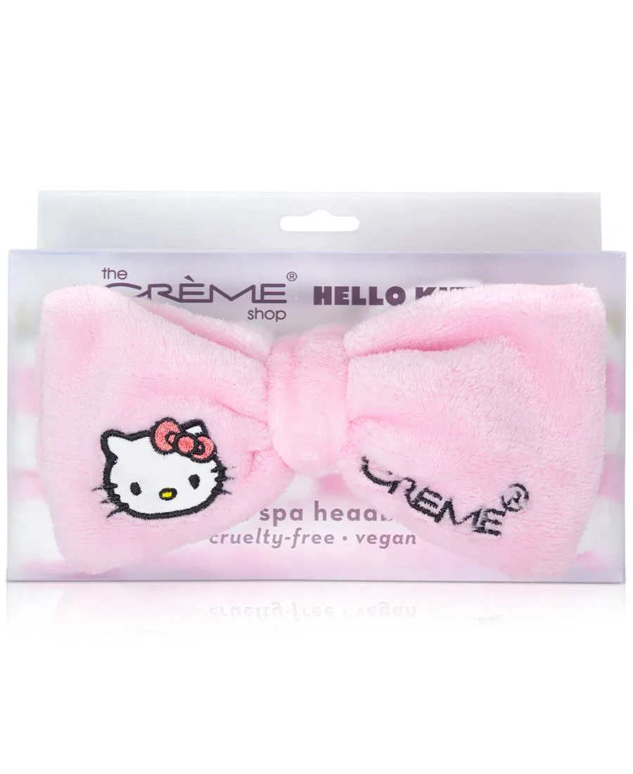 Плюшевая повязка на голову Hello Kitty для спа-процедур The Creme Shop, красный — фото 3